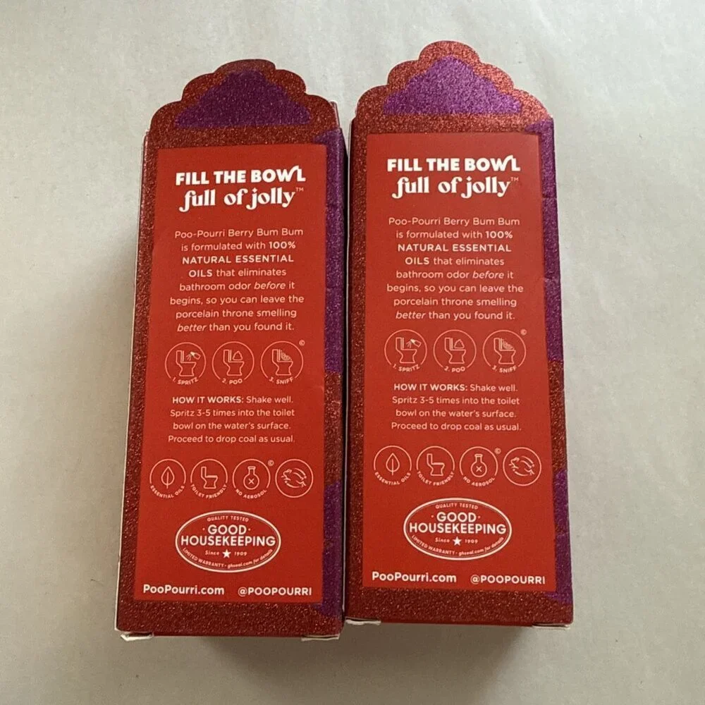 Poo-Pourri Before You Go Toilet Spray Berry Bum Bum Lot Of 2 Christmas 4 oz  - Picture 3 of 3